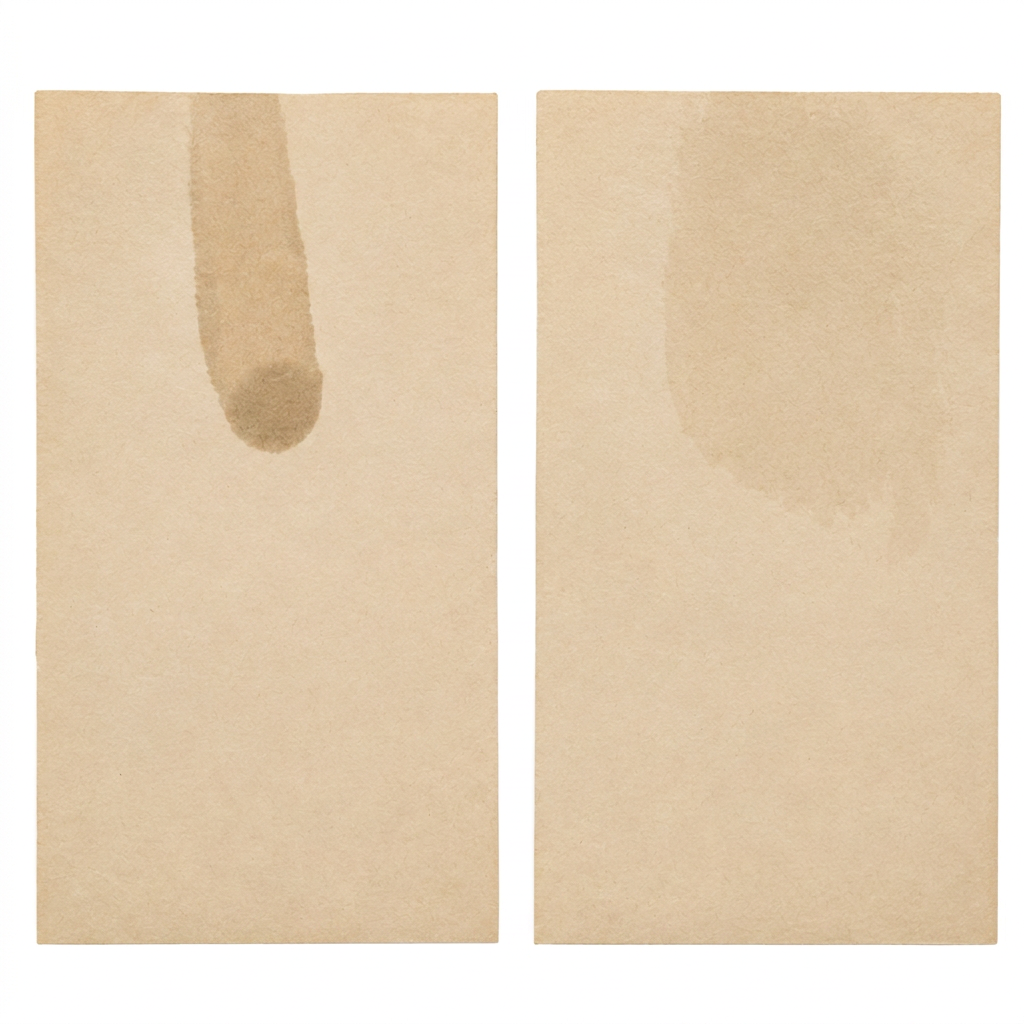 Confronto barriera all'olio: carta trattata con coating NAPCO™ vs carta di controllo